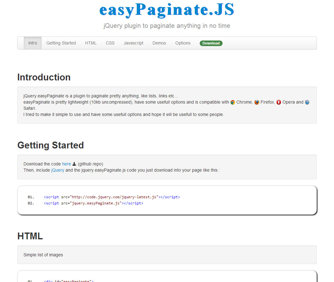 easyPaginate.JS